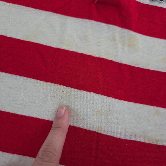 Vintage Lacoste Red/White Striped Shirt 3t/4t - Picture 3 of 7